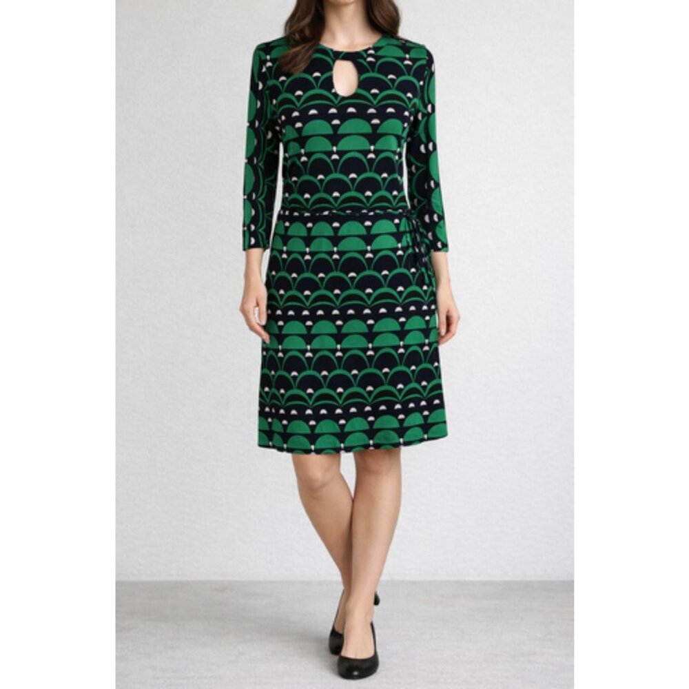 Women's Banana Republic Mad Men Mod Shift Peggy Dress 60's Blue Green Size 8P
